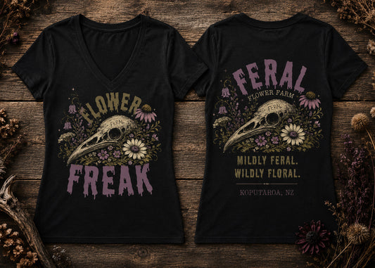 FLOWER FREAK | WILDLY FLORAL | ADULT V NECK TEE