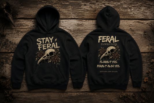 STAY FERAL | FLORAL? YES. FERAL? ALSO YES | ADULT HOODIE